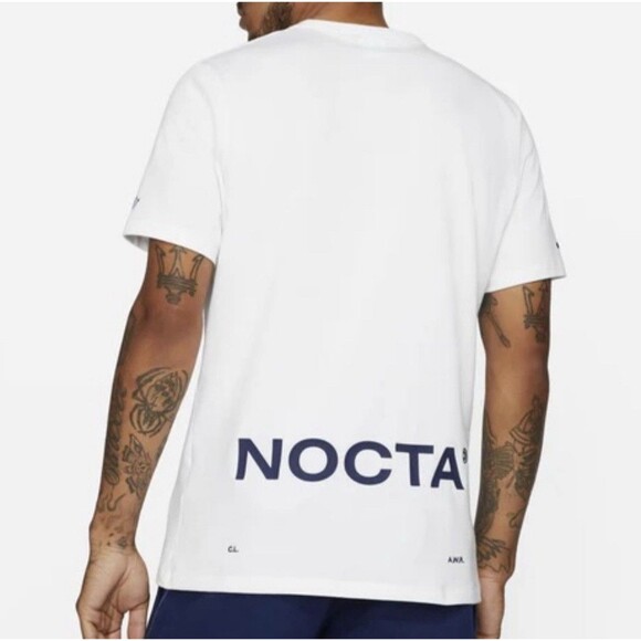 Nike x Drake Nocta Men’s Size 2XLT White Blue Void Cardinal Stock T-Shirt - Picture 2 of 8